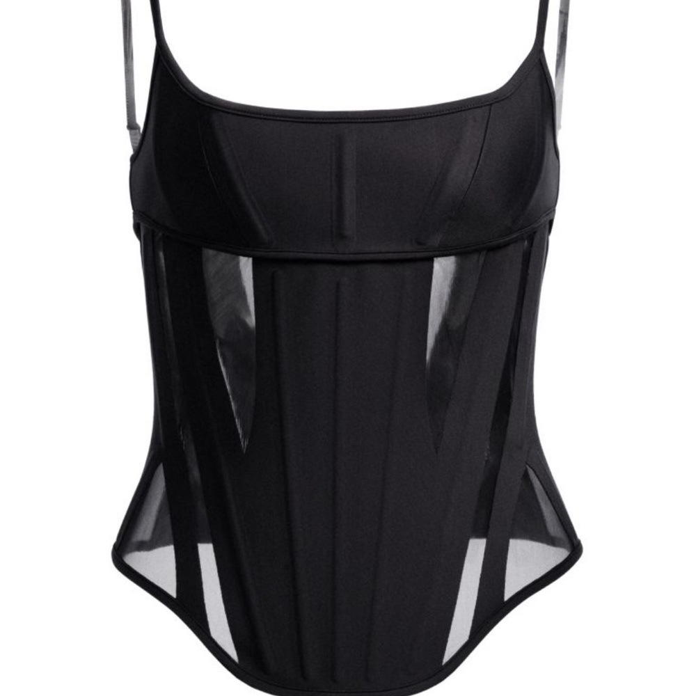 MuglerxH&M Corset black Top Small - Picture 1 of 4